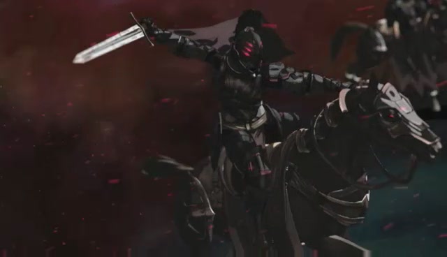 宣传动画中分外惹眼的黑骑士,从动画本身看,也许只是帝国泱泱铁骑中的
